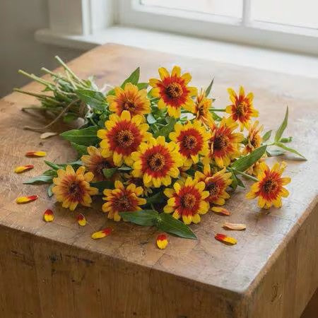 Red and Yellow Bicolor Zinnia Seeds