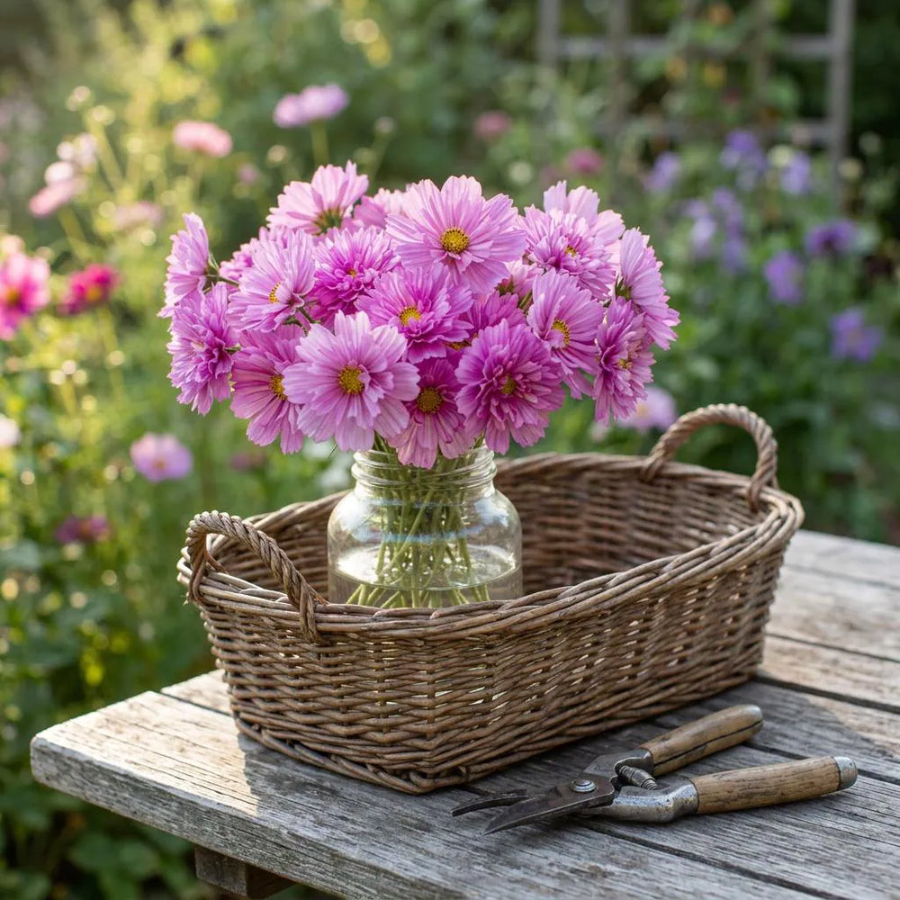 Rose Bon Bon Cosmo Seeds, Rare Cosmo, Double-layered flowers, long blooming season, attracts pollinators