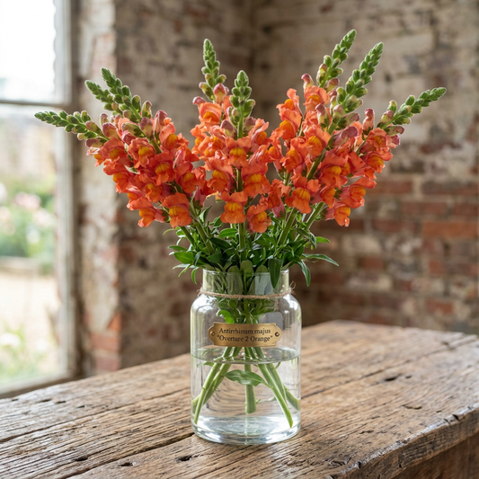Overture II Orange (F1) Snapdragon Seeds, Sturdy spike Blooms, Cut Flowers, Hybrid F1