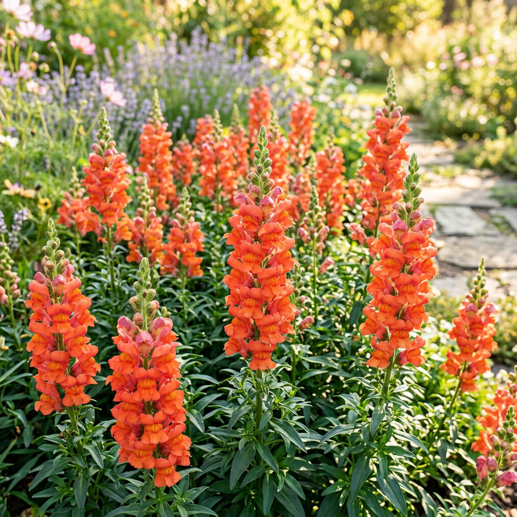 Overture II Orange (F1) Snapdragon Seeds, Sturdy spike Blooms, Cut Flowers, Hybrid F1