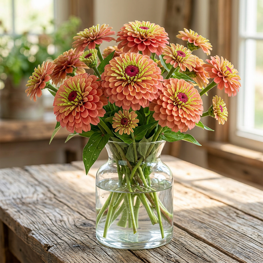 Queeny Lime Red Zinnia Untreated