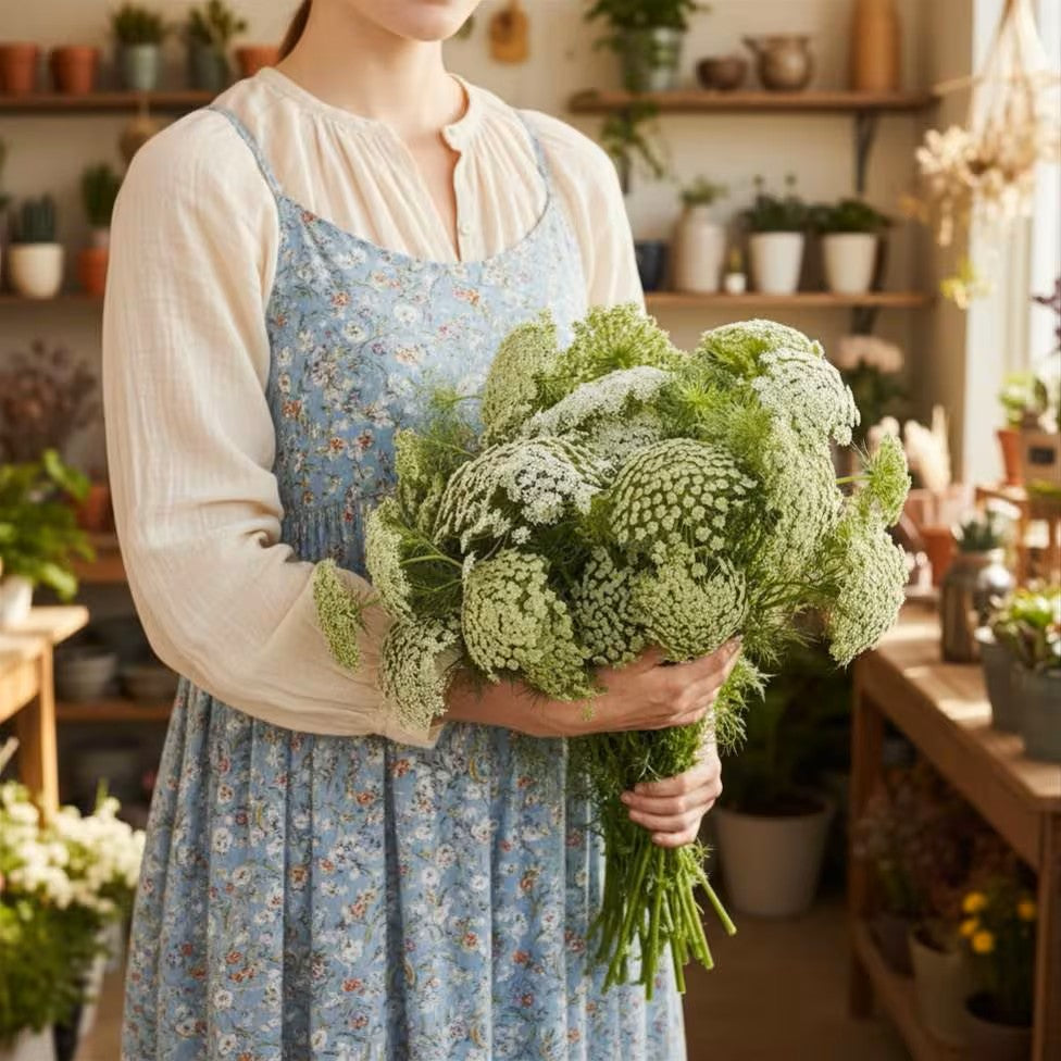 Green Mist Ammi Seeds, cut flowers, huge flower heads, attracts beneficial insects, false lace flower