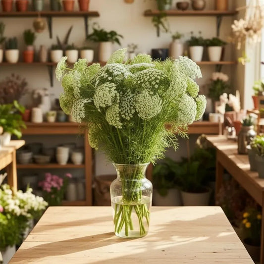 Green Mist Ammi Seeds, cut flowers, huge flower heads, attracts beneficial insects, false lace flower