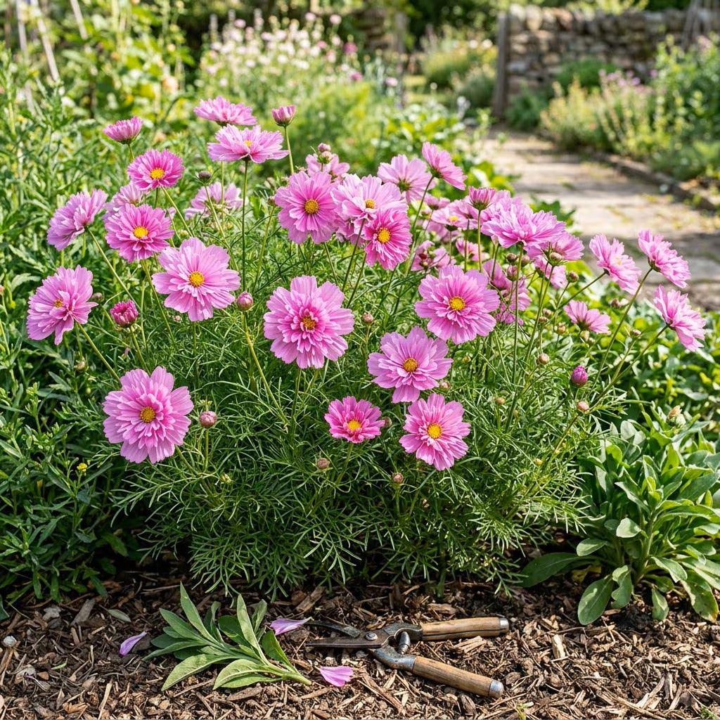 Rose Bon Bon Cosmo Seeds, Rare Cosmo, Double-layered flowers, long blooming season, attracts pollinators