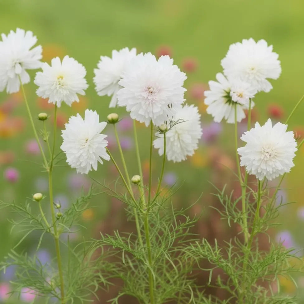 Snow Puff Cosmo Seeds, Cottage Garden, pollinator garden, moon, garden, Wedding flowers