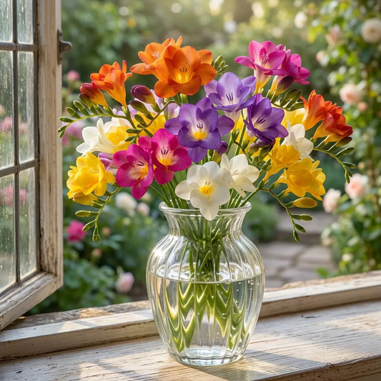 Freesia Mixed Bulbs, container garden, cottage garden, colorful blooms, cut flowers