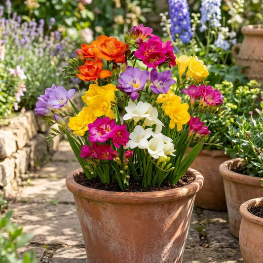 Freesia Mixed Bulbs, container garden, cottage garden, colorful blooms, cut flowers