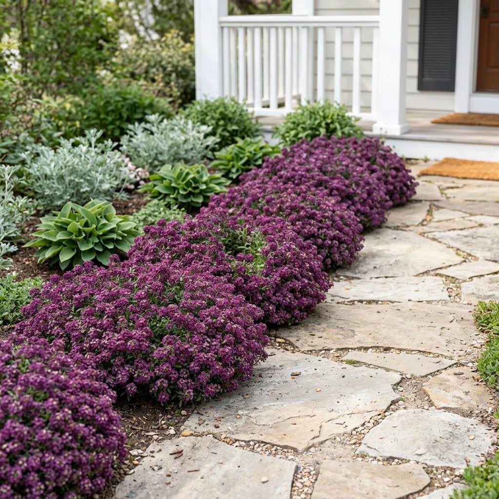 Wonderland Deep Purple Alyssum, Hanging Basket, Fast Grower, Spreading Flowers, Mounding Flowers
