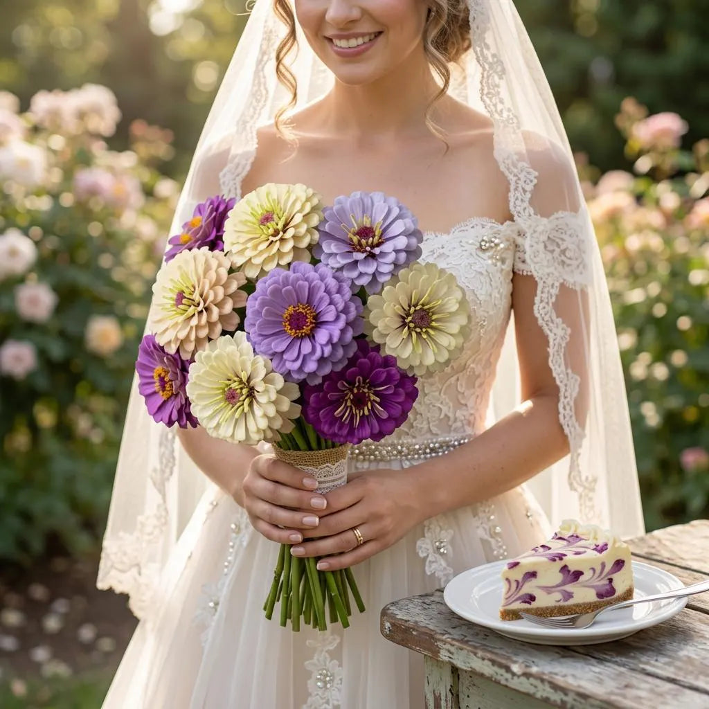 Zinnia Blueberry Cheesecake Seeds, Cut Flowers, Wedding Arrangement, Jewel tone flowers