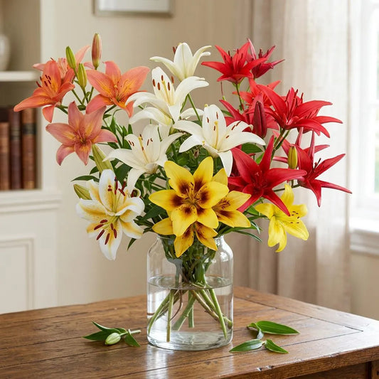 Mixed Asiatic Lillies Bulb Pack, Easy-care Bulbs, Summer blooms, Fall Blooms, Vibrant Blooms