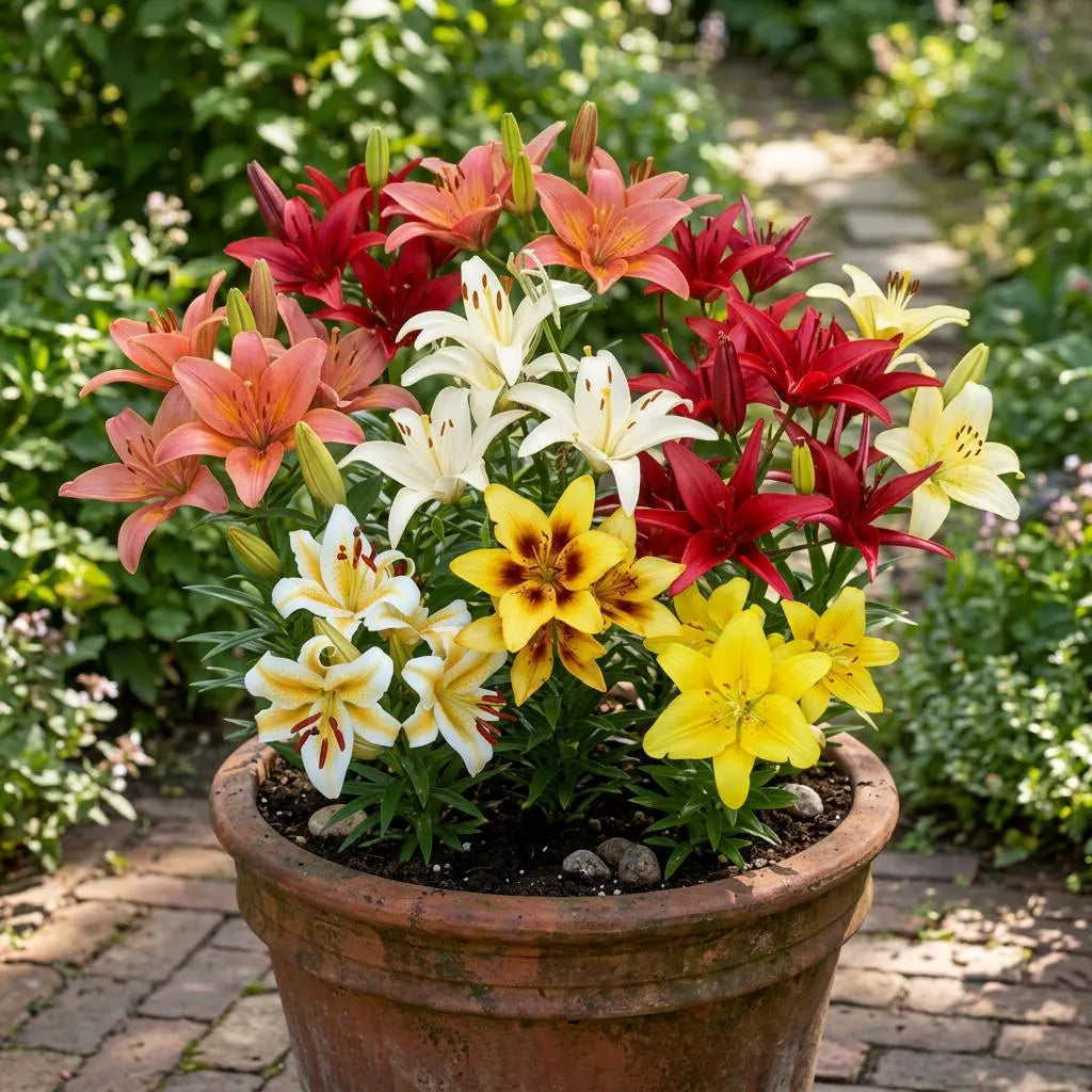 Mixed Asiatic Lillies Bulb Pack, Easy-care Bulbs, Summer blooms, Fall Blooms, Vibrant Blooms