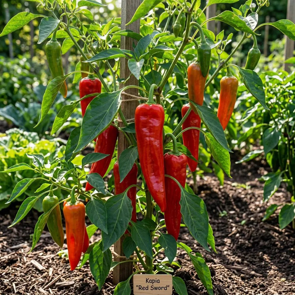 Kapia Red Sword Pepper Seeds, Heirloom Sweet Variety, Roasting, Grilling, Container Garden (20 Seeds)