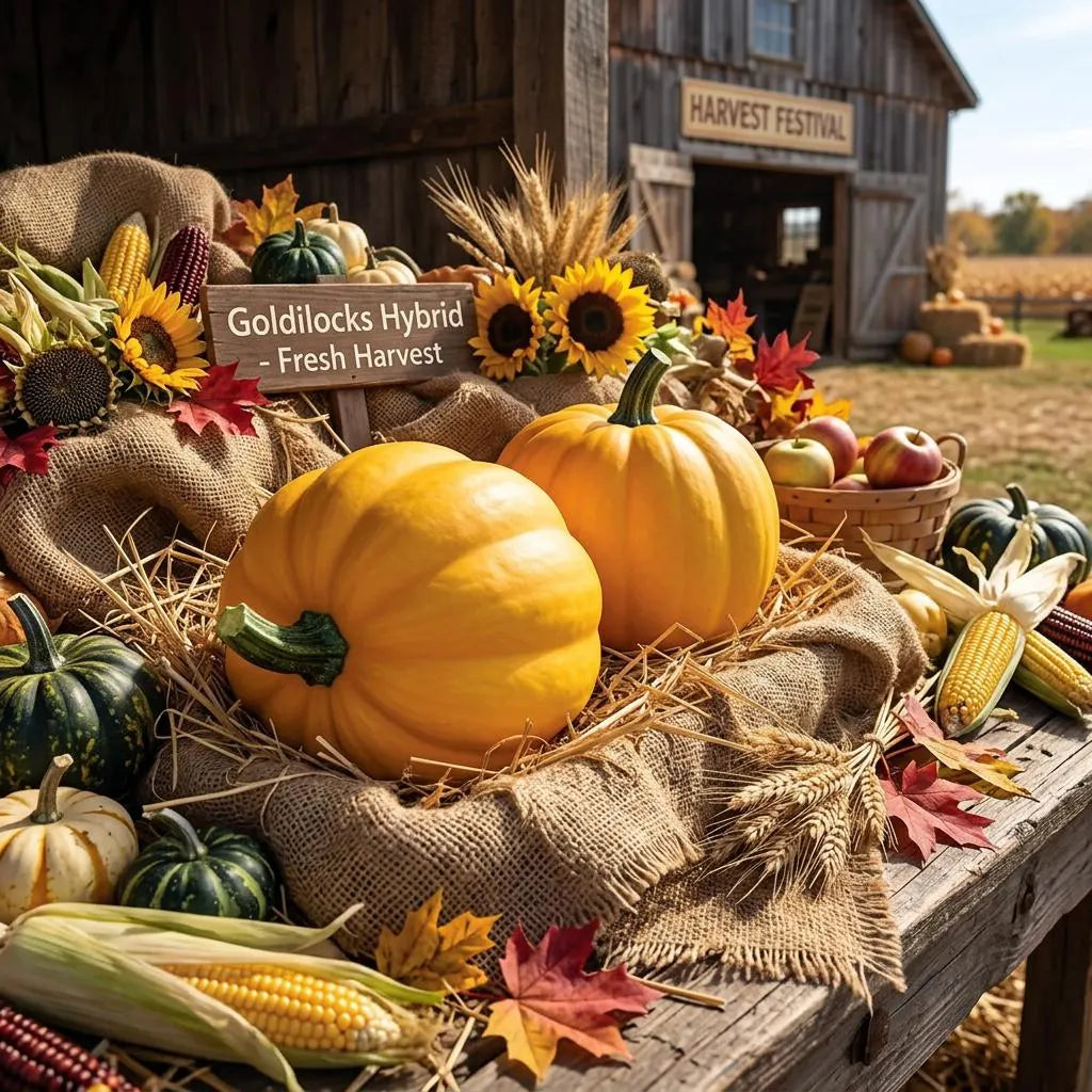 Goldilocks Squash Untreated Seeds, raised bed, fall harvester, roasted vegetables, baked vegetables